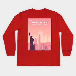 Travel - New York Kids Long Sleeve T-Shirt